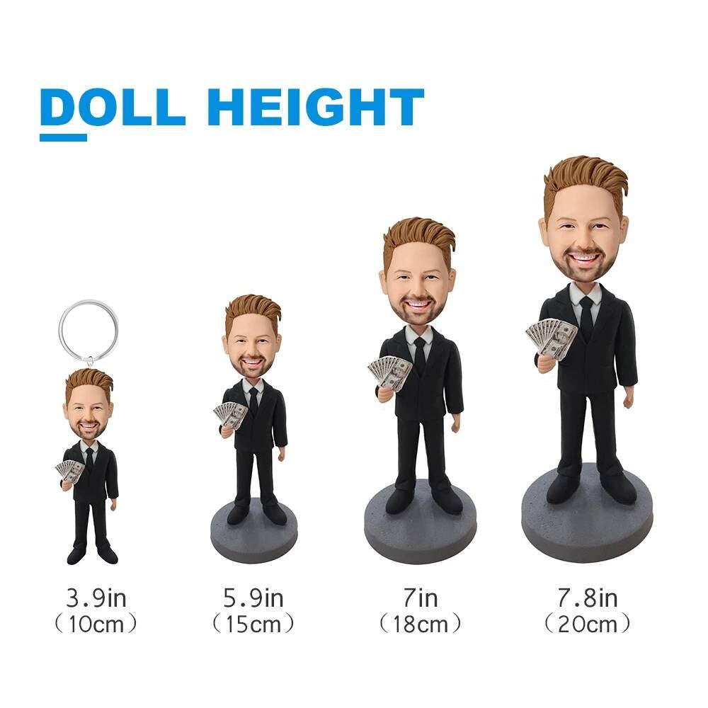 Diy Fully Custom Personalized Bobblehead Figurine Polymer Clay Figure Birthday Cake Topper Handmade Gift for Loves Friend Gift