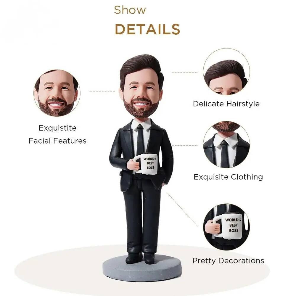 Diy Custom Bobblehead Personalized Customized Gifts for Nurse-Male Doctor With Arms Folded Polymer Statue Figurine Gift
