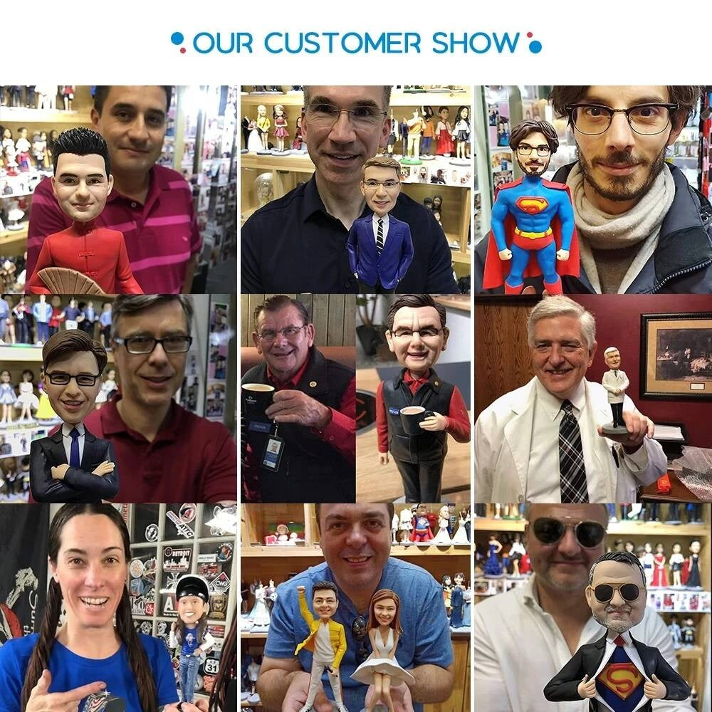 Diy 7\" Customizable Bobblehead Dolls Personalized Collectible Figures Made from Your Photos - Best Custom Bobbleheads Available Gift