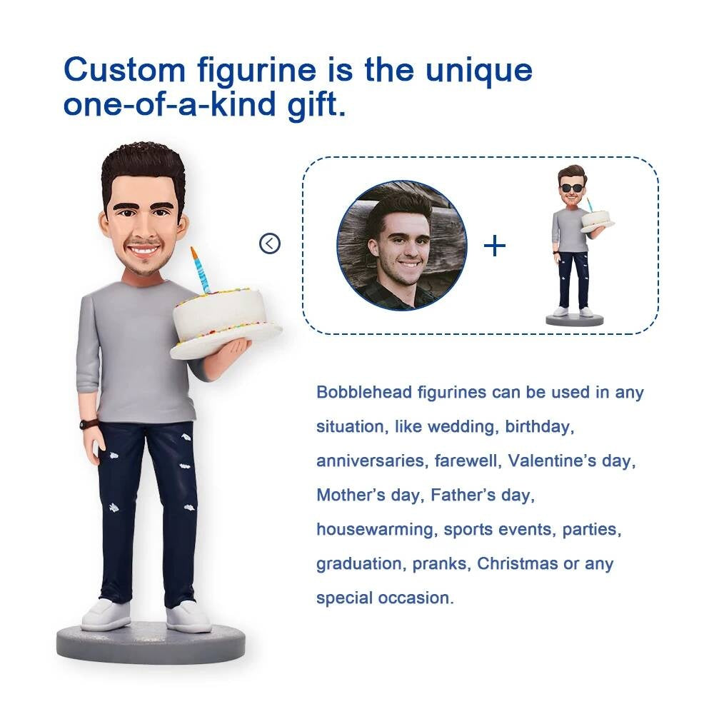 Diy 7\" Customizable Bobblehead Dolls Personalized Collectible Figures Made from Your Photos - Best Custom Bobbleheads Available Gift