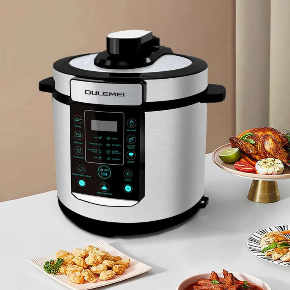 Newest 6L Smart Programmable Digital Electric Pressure Cooker Multifunctional Household Rice Cooker Stainless Steel Aluminum