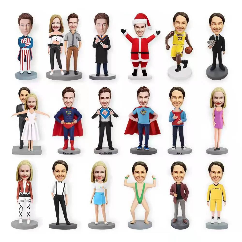Diy 7\" Customizable Bobblehead Dolls Personalized Collectible Figures Made from Your Photos - Best Custom Bobbleheads Available Gift