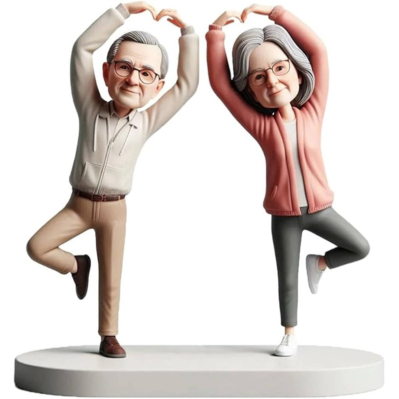 Diy Yoga Pair Bobblehead Handcrafted Awesome Gift for Wellness Enthusiasts Healthy Lifestyle Vibe Carrier Trendy Couple Decor Presen Gift
