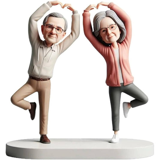 Diy Yoga Pair Bobblehead Handcrafted Awesome Gift for Wellness Enthusiasts Healthy Lifestyle Vibe Carrier Trendy Couple Decor Presen Gift