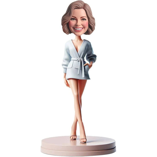 Diy One - Legged Pose Lady Bobblehead Handcrafted from Your Photo Awesome Gift for Minimalist Enthusiasts Friend Mom Effortless Eleg Gift