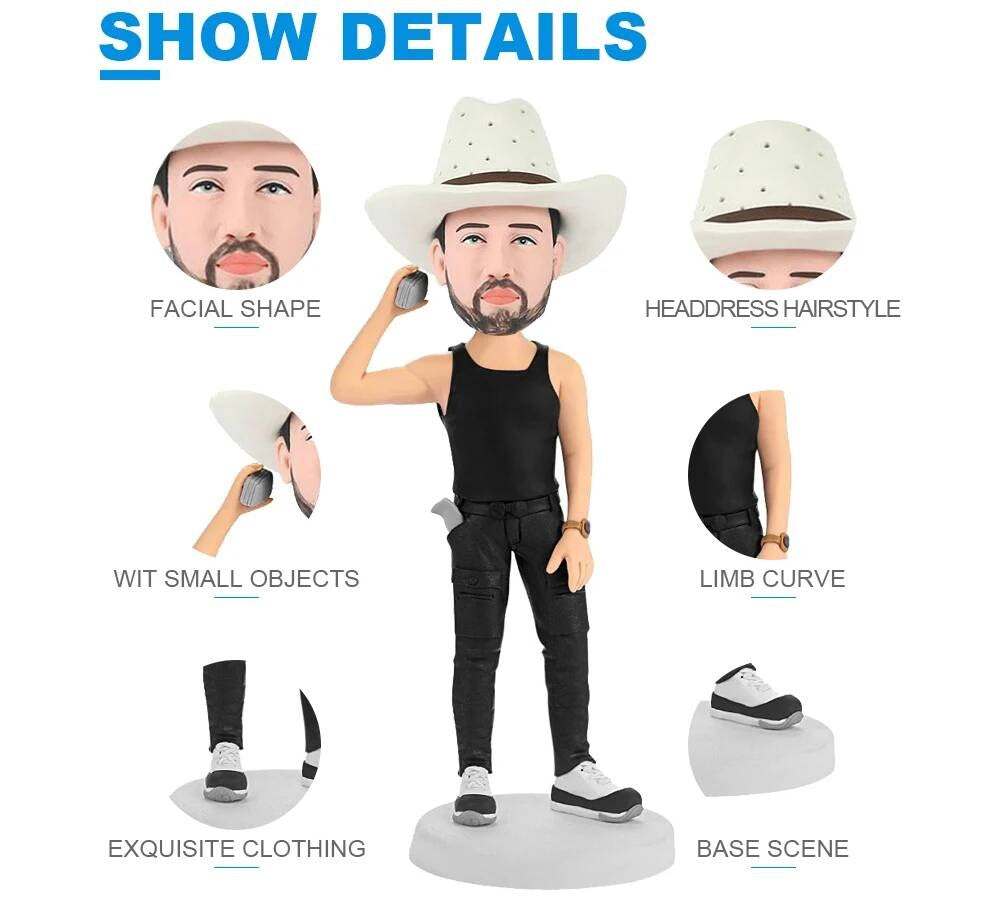 Diy 6'' Custom Figurine, Graduation Bobblehead Personalized, One Person Polymer Clay Figure Based On Your Photos Gift