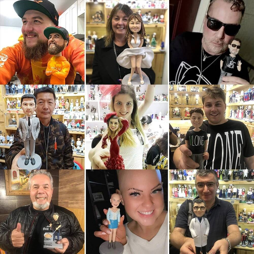 Diy Custom Bobblehead - Personalized Bobbleheads Statue Customized Dolls Figure Handmade Sculpture Gifts for , Couple, Friends ( Gift