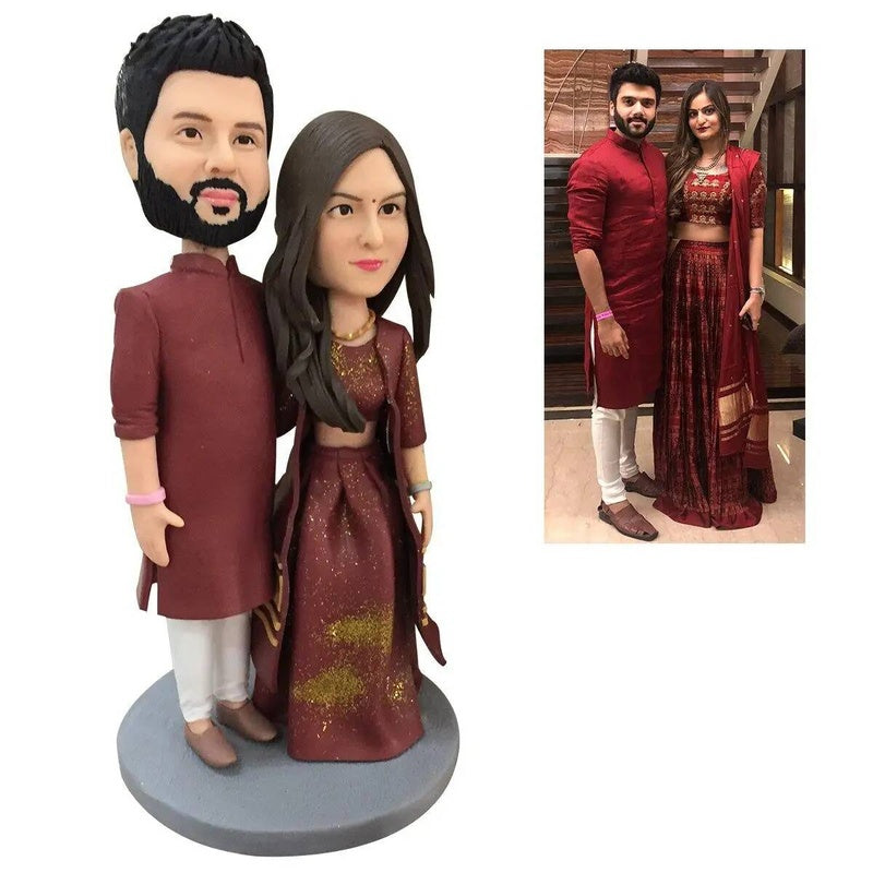 Diy Bobblehead Figurine Groom and Bride Fully Customizable Cake Topper Wedding Couple Dolls Personalized Custom Sculptur Gift