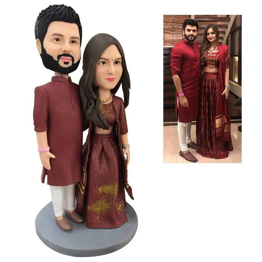 Diy Bobblehead Figurine Groom and Bride Fully Customizable Cake Topper Wedding Couple Dolls Personalized Custom Sculptur Gift