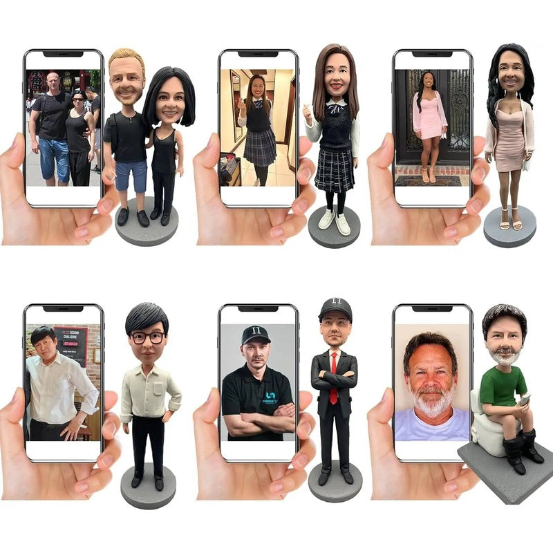Diy Bobblehead Figurine Groom and Bride Fully Customizable Cake Topper Wedding Couple Dolls Personalized Custom Sculptur Gift