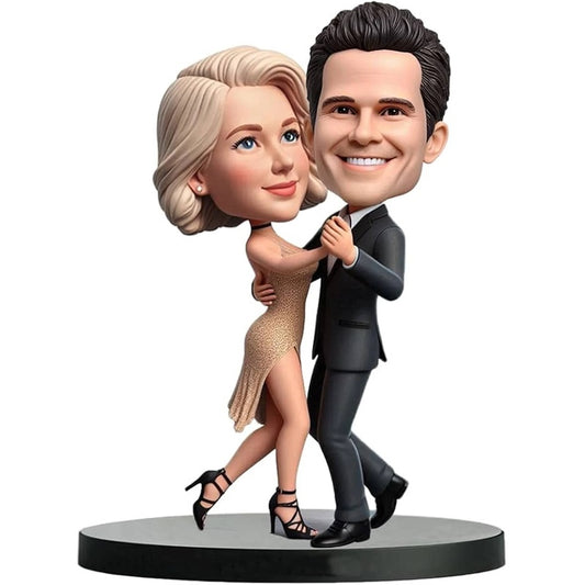 Diy Custom Dancing Couple Bobblehead Handcrafted Ideal Gift for Anniversary Romantic Dance Moment Capture Elegant Desktop Deco Gift