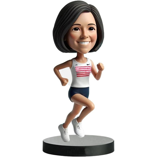Diy Running Athlete Bobblehead Handcrafted from Your Photo Ideal Gift for Female Runners Sisters Friends Bedroom Decor Souvenir Cele Gift