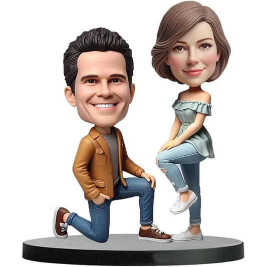 Diy Proposal Scene Bobblehead Handcrafted for Engagement Unique Love Keepsake Memorable Moment Showcase Trending Wedding Decor Gift