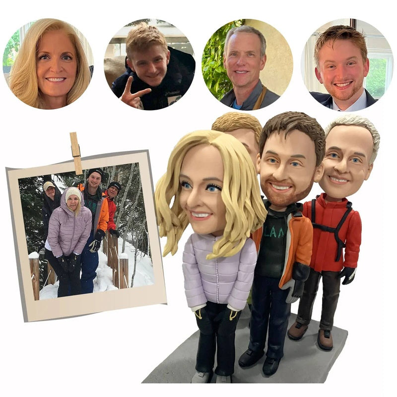 Diy Custom Bobbleheads Personalised Fully Customised Sculpture for Family Members Company Team Staff - Group of 7 People Gift