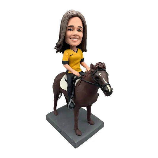 Diy Personalized Bobblehead Figurine of Riding Horse, Custom Statue Sculpture Horse Rider Enthusiasts, Best Gifts for Birthday Gift
