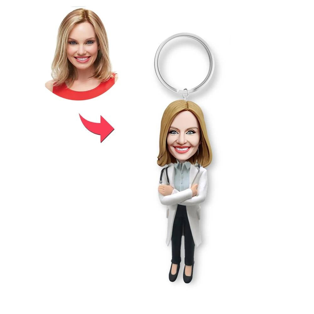 Diy Custom Bobblehead,Personalized Doctor Bobble Head Gifts Based on Your Photos,3D Figurine Maker, Sculpture Dolls Gift