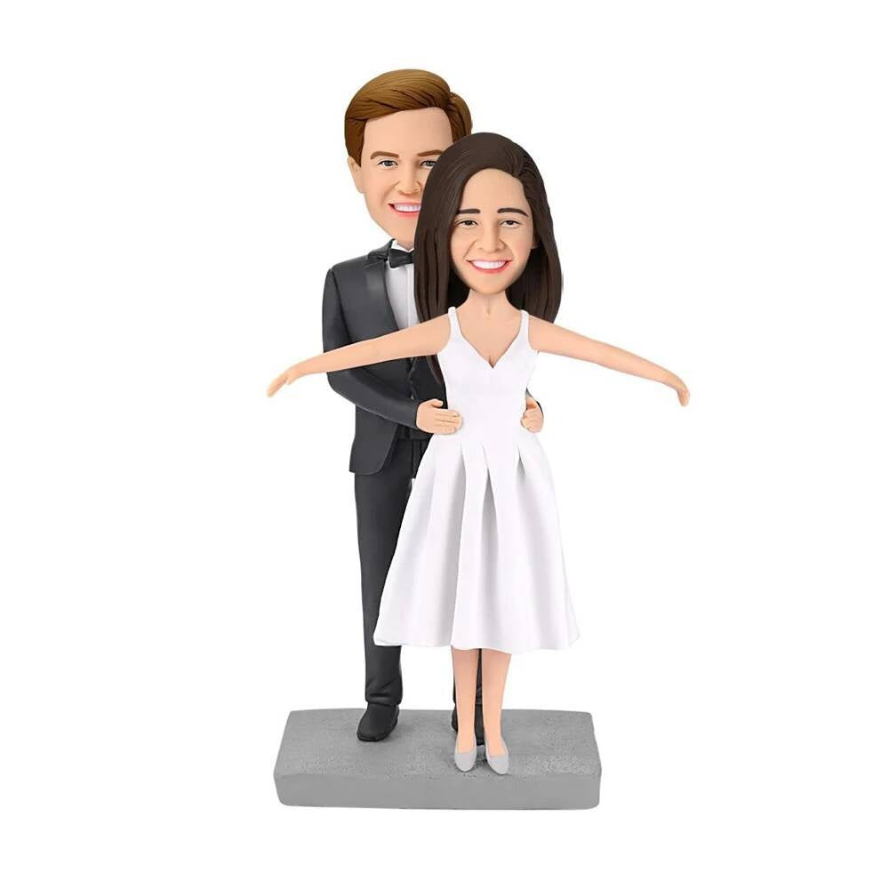 Diy Custom Bobblehead Figurine Personalized Customized Gifts for Husband Wife Family Fathers Day Wedding Couple Cake Topper Gift