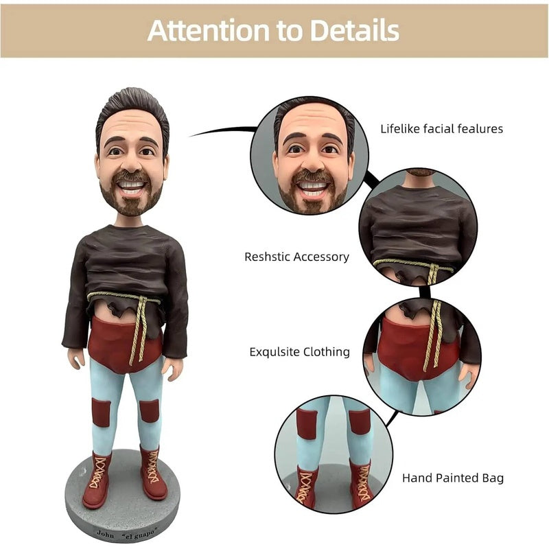 Diy Custom Bobblehead Figures Personal Statue Couple&Friends from Photo, Personalized Couple Bobble Head Figurines Doll for Cust Gift