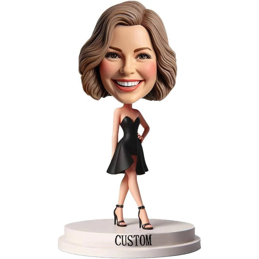 Diy Elegant Pose Lady Bobblehead Handcrafted Ideal Gift for Sophistication Seekers Unique Desktop Decor Graceful Charm Embodiment Hi Gift