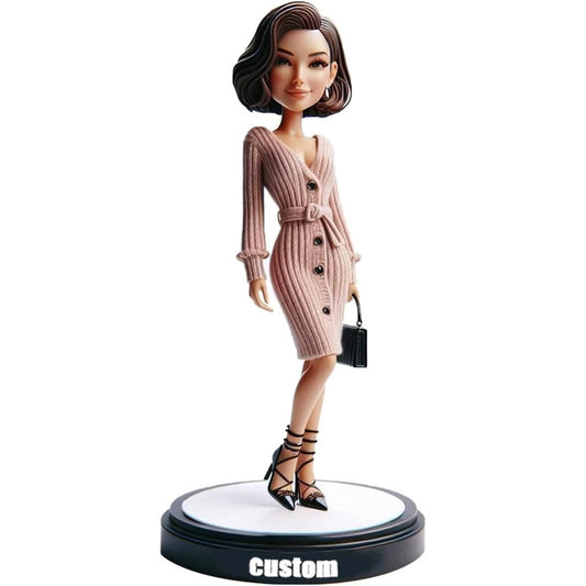 Diy Lady Bobblehead Handcrafted from Your Photo Great Gift for Fashion Aficionados Friend Sister Timeless Grace Keeper Elegant Deskt Gift