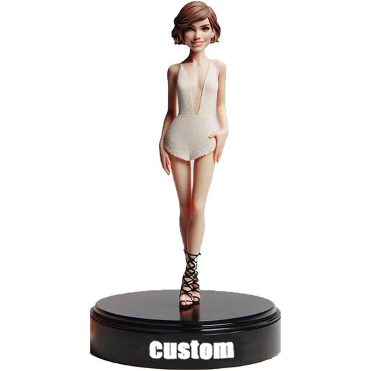 Diy Confident Standing Lady Bobblehead Handcrafted for Fashion Lovers Stylish Desktop Display Alluring Vibe Radiator Custom Figure Gift