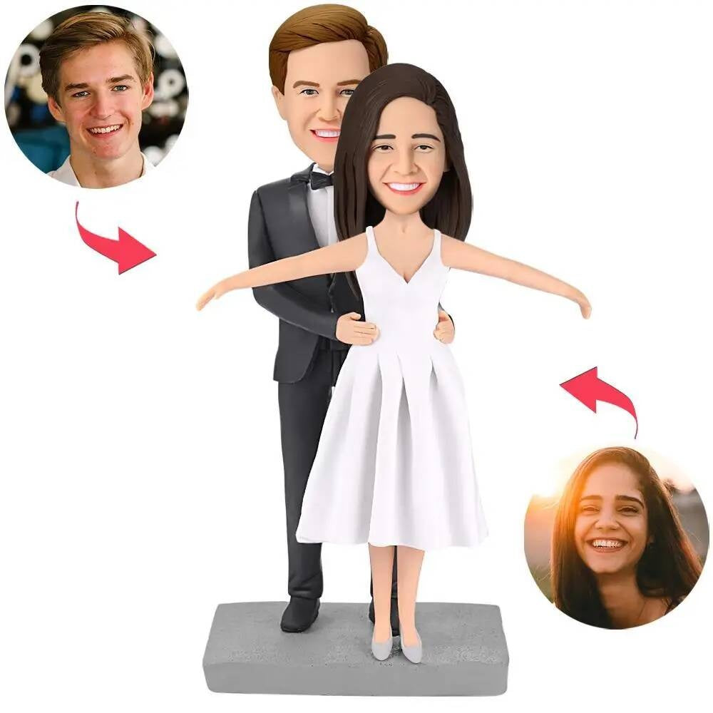 Diy Custom Bobblehead Figurine Personalized Customized Gifts for Husband Wife Family Fathers Day Wedding Couple Cake Topper Gift