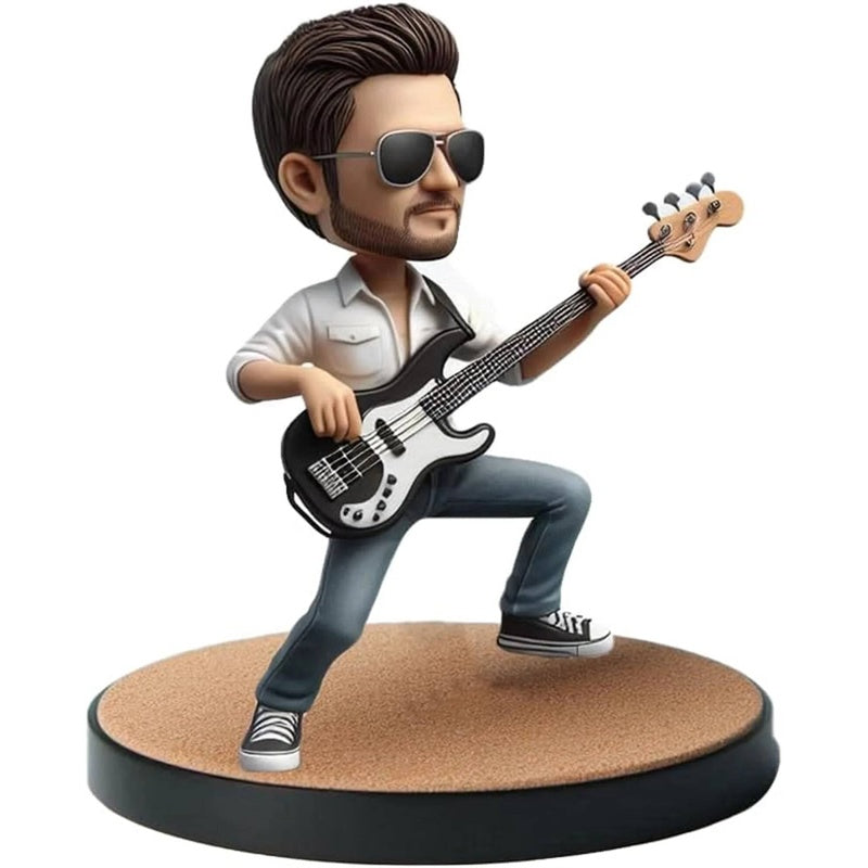 Diy Bobblehead Handcrafted from Your Photo Ideal Gift for Bass Players Sons Boyfriends Music Room Decor Souvenir Celebrating Cool Mu Gift