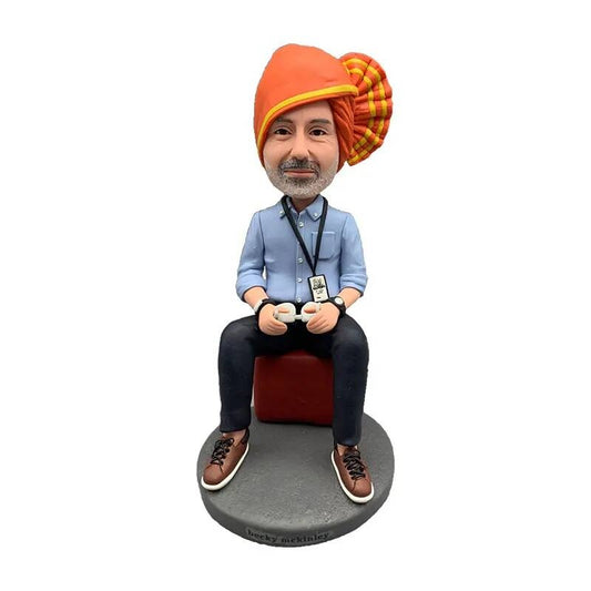 Diy Custom Bobblehead Figurine of a Man in Traditional Attire, Birthday Gift 6"-9", Handmade Statue Personalized Sculpture Gift