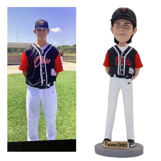 Diy Bobblehead, Personalized Baseball Player Figurine, Handmade Bobblehead Doll Gift