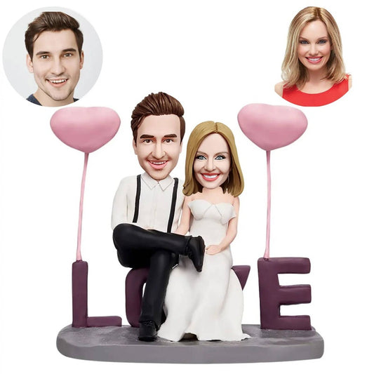 Diy Bobbleheads Figurine Customized Valentine's Day Gifts For Lover -sitting In Love Custom Bobblehead From Your Photos Gift