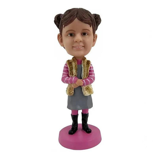 Diy Bobblehead Figurine of a Smiling Child, Personalized Bobblehead,Unique Handmade Figurine,Based on Your Photo, Kids Birthday Gift Gift