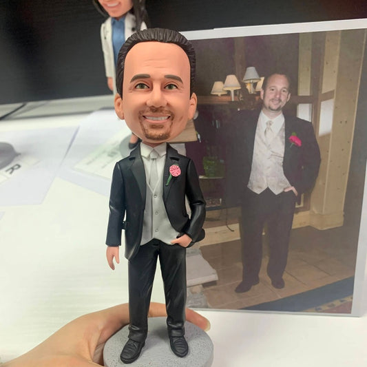 Diy Fully Custom Personalized Bobblehead Figurine Polymer Clay Figure Birthday Cake Topper Handmade Gift for Loves Friend Gift