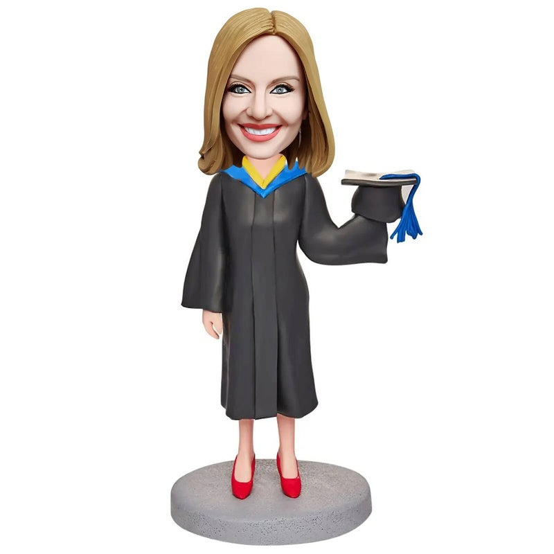 Diy 6'' Custom Figurine, Graduation Bobblehead Personalized, One Person Polymer Clay Figure Based On Your Photos Gift