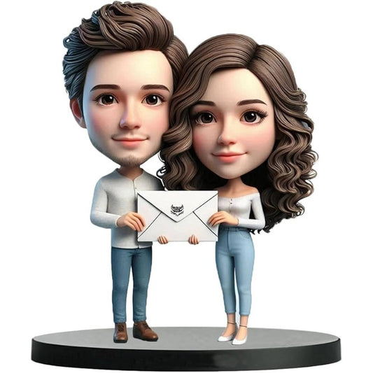 Diy Couple Bobblehead Handcrafted Lovely Gift for Sweethearts Romantic Message Moment Capture Intimate Desktop Decor Gift